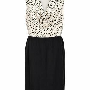 1920s Inspired Drop Waist Polka Dot Dress Vintage Style Workwear Chic Alyx Woman